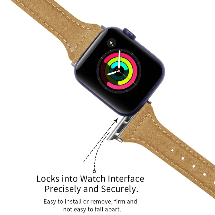 Frerndorf | Echtes Leder Uhrband für Apple Watch Series 9&8&7 41mm / SE 3&SE 2&6&SE&5&4 40mm / 3&2&1 38mm (Helles Braun Wax Leder)
