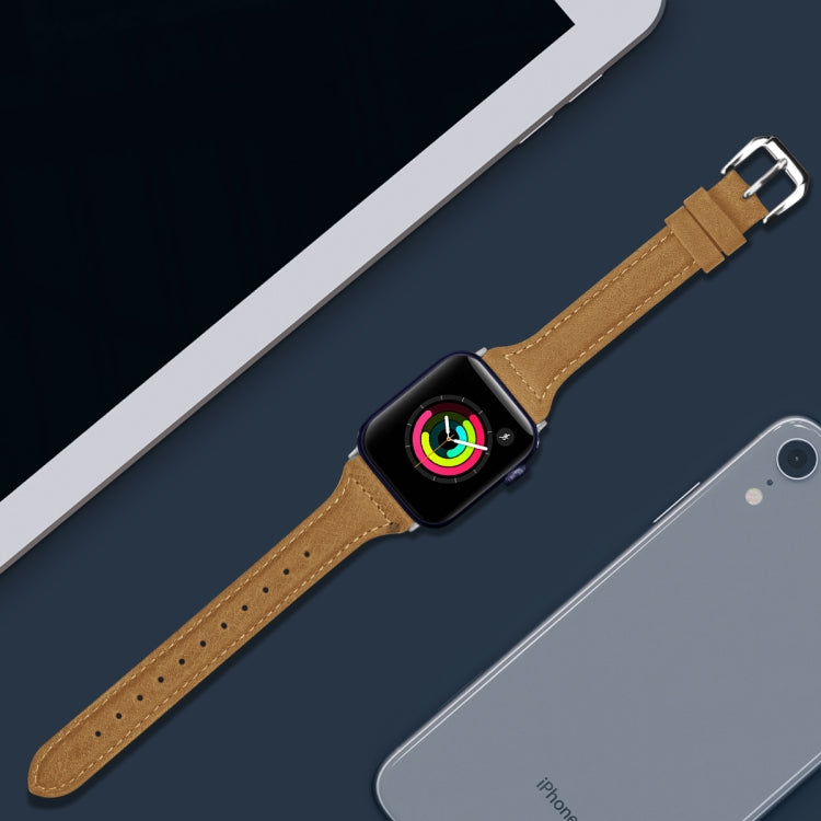 Frerndorf | Echtes Leder Uhrband für Apple Watch Series 9&8&7 41mm / SE 3&SE 2&6&SE&5&4 40mm / 3&2&1 38mm (Helles Braun Wax Leder)