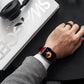 Frerndorf | Echtes Leder Armband für Apple Watch Ultra 49mm&Watch Ultra 2 49mm / Series 9&8&7 45mm / SE 3&SE 2&6&SE&5&4 44mm / 3&2&1 42mm (Baum Creme Rot)
