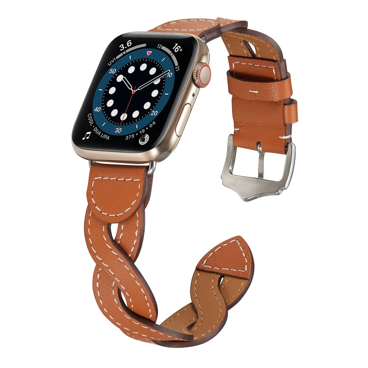 Frerndorf | Webband-Uhrarmband für Apple Watch Series 9&8&7 41mm / SE 3&SE 2&6&SE&5&4 40mm / 3&2&1 38mm (Braun)