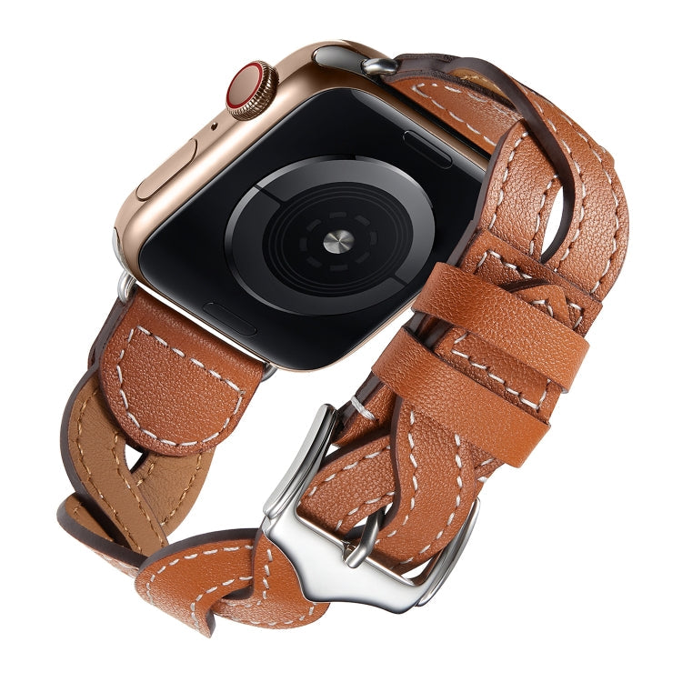 Frerndorf | Webband-Uhrarmband für Apple Watch Series 9&8&7 41mm / SE 3&SE 2&6&SE&5&4 40mm / 3&2&1 38mm (Braun)