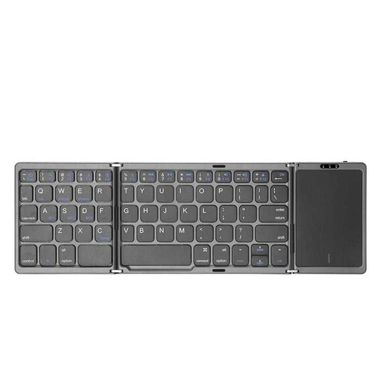 Frendorf | B089T Faltbare Bluetooth-Tastatur Wiederaufladbar mit Touchpad (Grau)