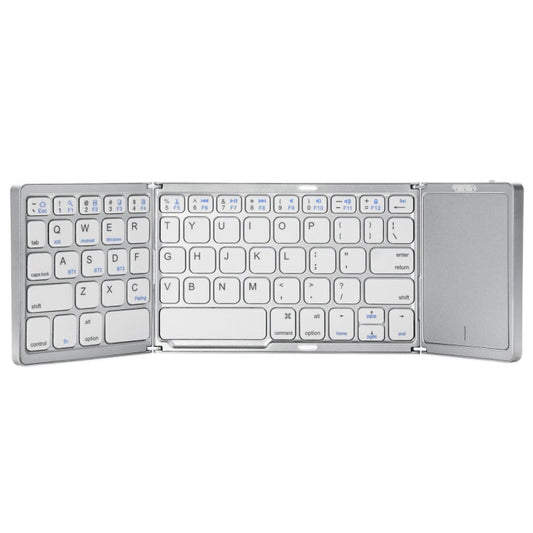 Frendorf | B089T Faltbare Bluetooth-Tastatur wiederaufladbar mit Touchpad (Silber)