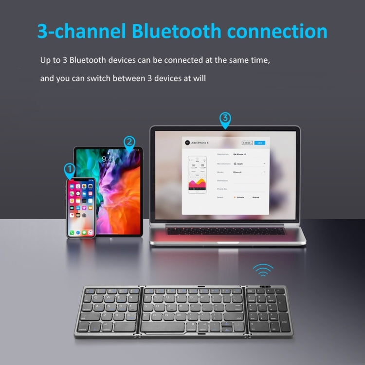 Frendorf | B089T Faltbare Bluetooth-Tastatur wiederaufladbar mit Touchpad (Silber)