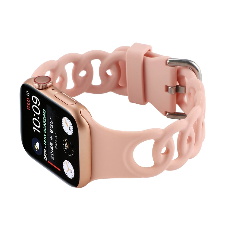 Frerndorf | Hollow Silicone Watch Band Für Apple Watch Series 9&8&7 41mm / SE 3&SE 2&6&SE&5&4 40mm / 3&2&1 38mm(Pink)