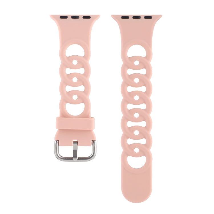 Frerndorf | Hollow Silicone Watch Band Für Apple Watch Series 9&8&7 41mm / SE 3&SE 2&6&SE&5&4 40mm / 3&2&1 38mm(Pink)