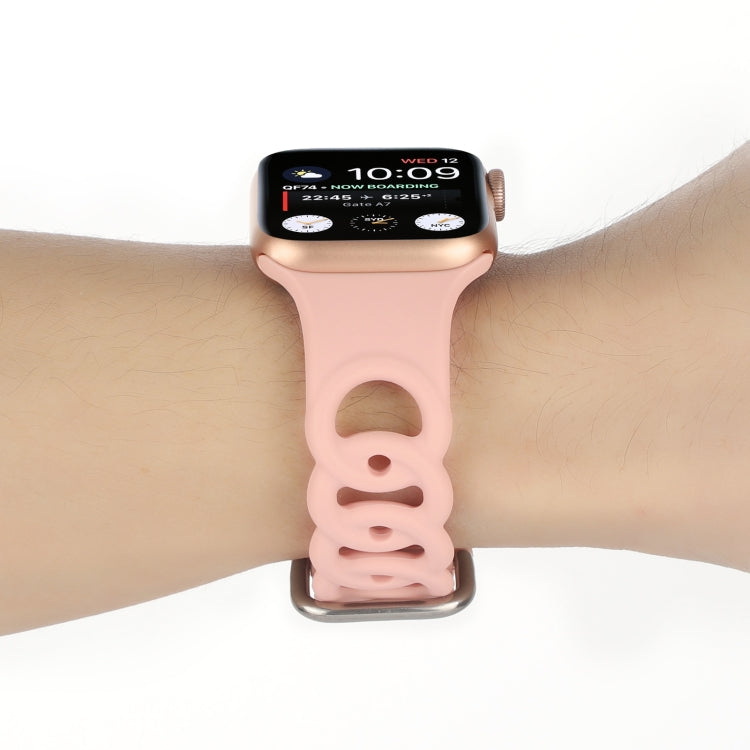 Frerndorf | Hollow Silicone Watch Band Für Apple Watch Series 9&8&7 41mm / SE 3&SE 2&6&SE&5&4 40mm / 3&2&1 38mm(Pink)