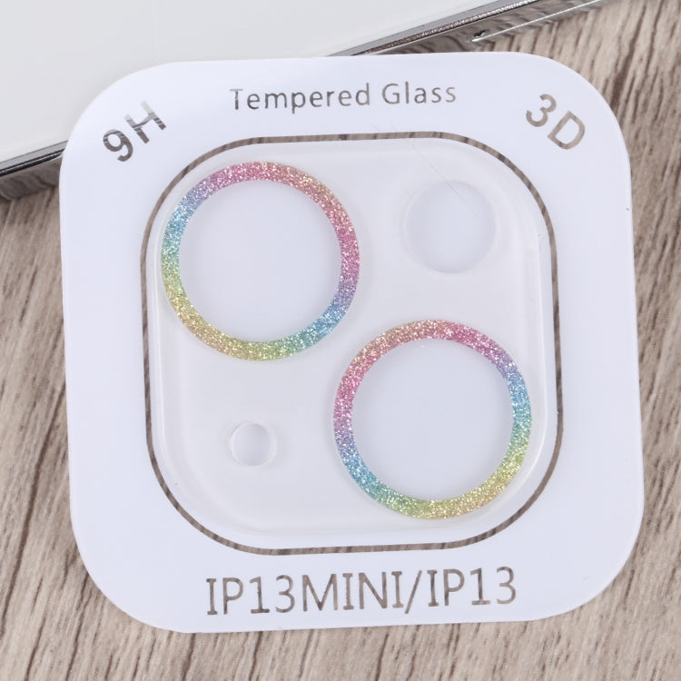 Frendorf | Für iPhone 13 Glitzer Ring Gehärtetes Glas Kameralinse Film (Farbenfroh)
