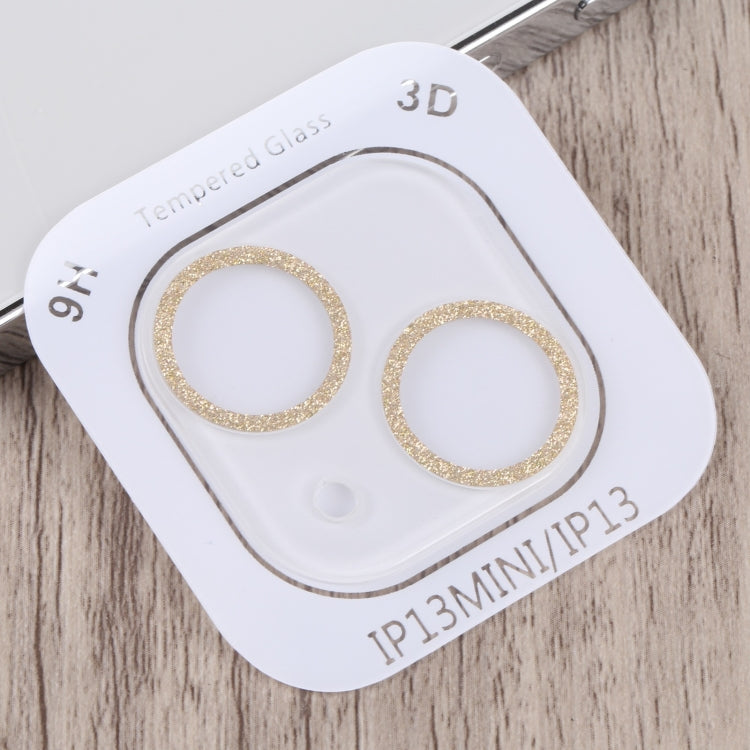 Frendorf | Für iPhone 13 Glitter Ring Gehärtetes Glas Kamera Linse Film (Gold)