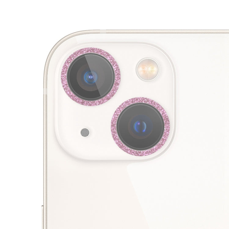 Frendorf | Für iPhone 13 Glitzer Ring Gehärtetes Glas Kameraobjektiv Folie (Rosa)