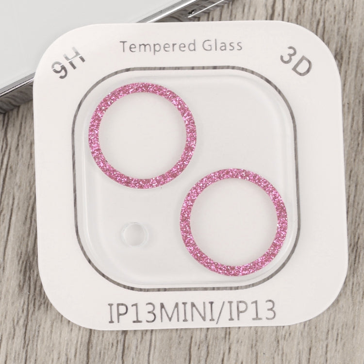 Frendorf | Für iPhone 13 Glitzer Ring Gehärtetes Glas Kameraobjektiv Folie (Rosa)