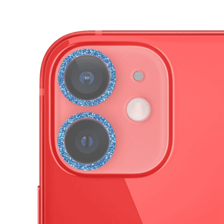 Frendorf | Für iPhone 12 mini / 11 Glitzer Ring Gehärtetes Glas Kameralinsenfolie (Blau)