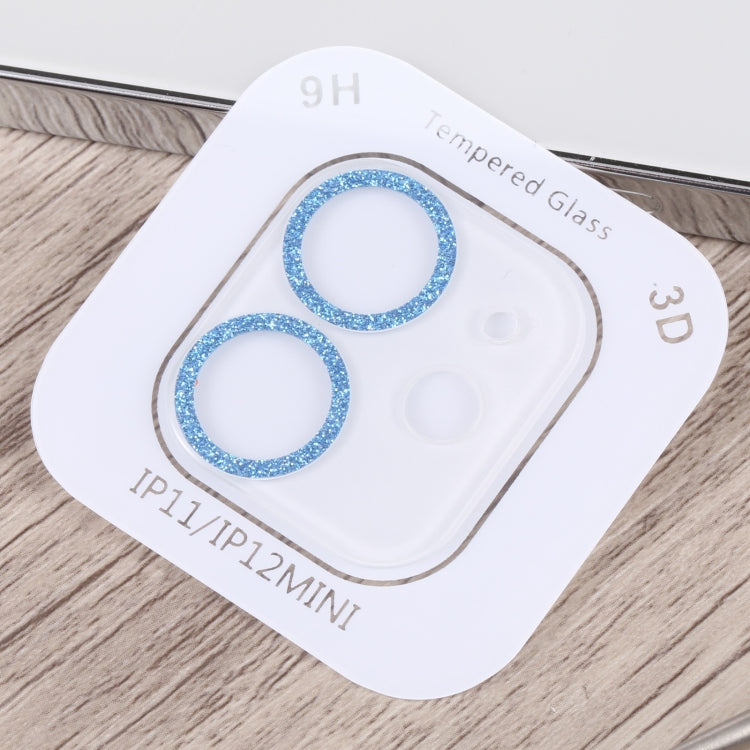 Frendorf | Für iPhone 12 mini / 11 Glitzer Ring Gehärtetes Glas Kameralinsenfolie (Blau)