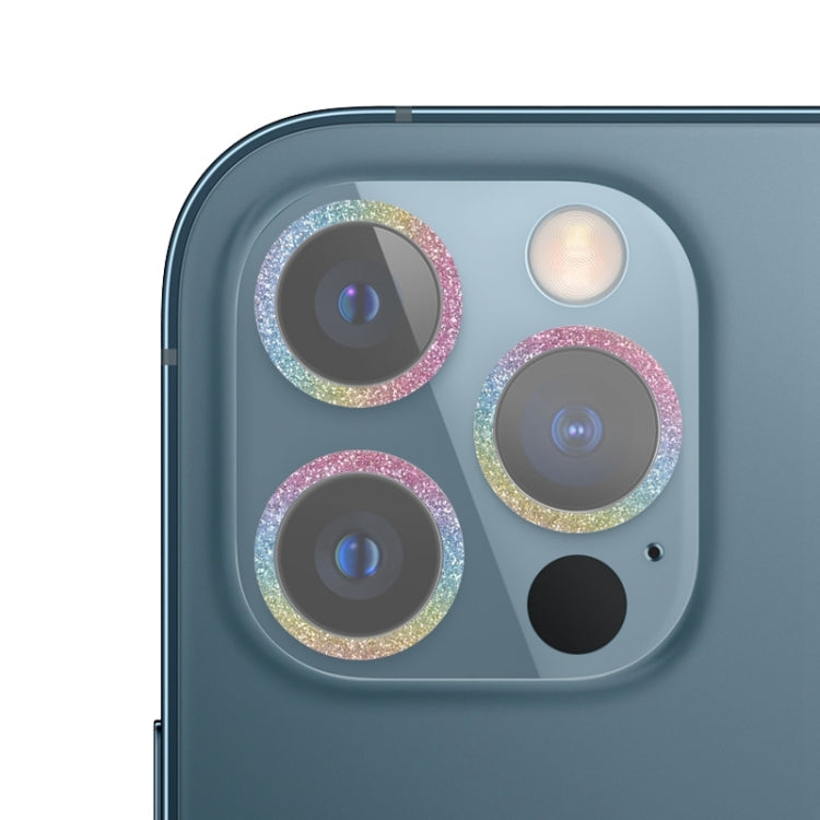 Frendorf | Für iPhone 12 Pro Glitter Ring Gehärtetes Glas Kameralinse Film (Farbenfroh)