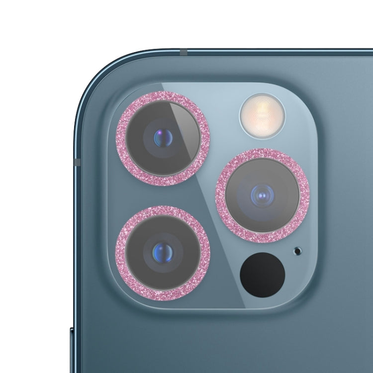 Frendorf | Für iPhone 12 Pro Glitzer Ring Gehärtetes Glas Kamera Linse Film (Pink)