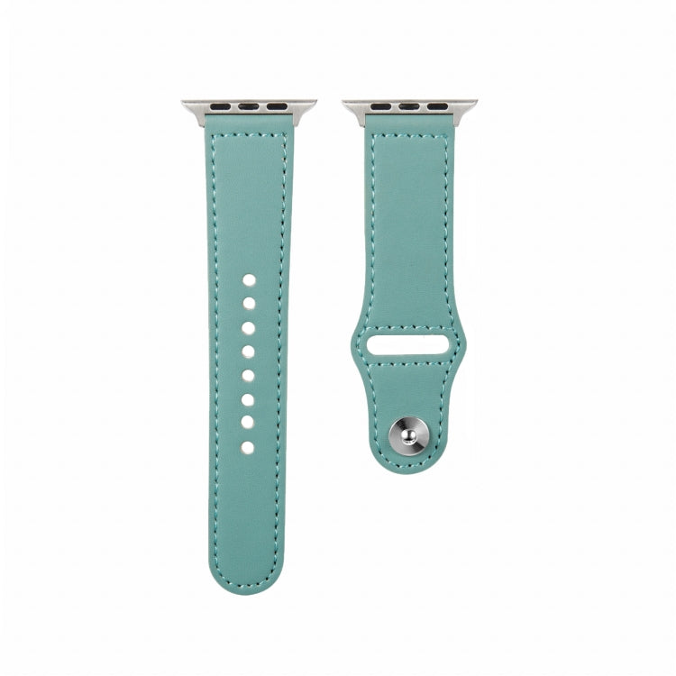 Frerndorf | Nail Silber Schnalle Leder Uhrband Für Apple Watch Ultra 49mm&Watch Ultra 2 49mm / Series 9&8&7 45mm / SE 3&SE 2&6&SE&5&4 44mm / 3&2&1 42mm (Grün)