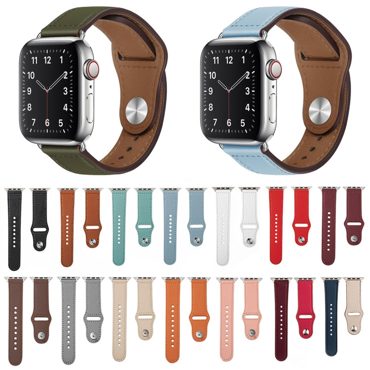 Frerndorf | Nail Silber Schnalle Leder Uhrband Für Apple Watch Ultra 49mm&Watch Ultra 2 49mm / Series 9&8&7 45mm / SE 3&SE 2&6&SE&5&4 44mm / 3&2&1 42mm (Grün)