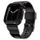 Frerndorf | Integriertes Carbonfaser-Muster Silikon-Uhrenarmband für Apple Watch Series 9&8&7 41mm / SE 3&SE 2&6&SE&5&4 40mm / 3&2&1 38mm (Schwarz)