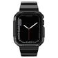 Frerndorf | Integriertes Carbonfaser-Muster Silikon-Uhrenarmband für Apple Watch Series 9&8&7 41mm / SE 3&SE 2&6&SE&5&4 40mm / 3&2&1 38mm (Schwarz)