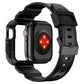 Frerndorf | Integriertes Carbonfaser-Muster Silikon-Uhrenarmband für Apple Watch Series 9&8&7 41mm / SE 3&SE 2&6&SE&5&4 40mm / 3&2&1 38mm (Schwarz)