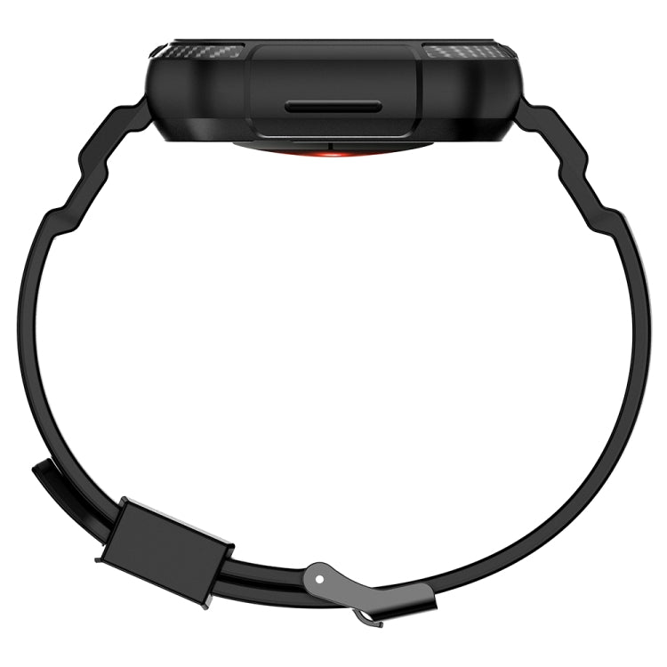 Frerndorf | Integriertes Carbonfaser-Muster Silikon-Uhrenarmband für Apple Watch Series 9&8&7 41mm / SE 3&SE 2&6&SE&5&4 40mm / 3&2&1 38mm (Schwarz)