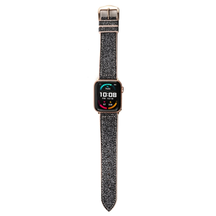 Frerndorf | Glitzer Sternenhimmel Uhrenarmband für Apple Watch Series 9&8&7 41mm / SE 3&SE 2&6&SE&5&4 40mm / 3&2&1 38mm (Schwarz)