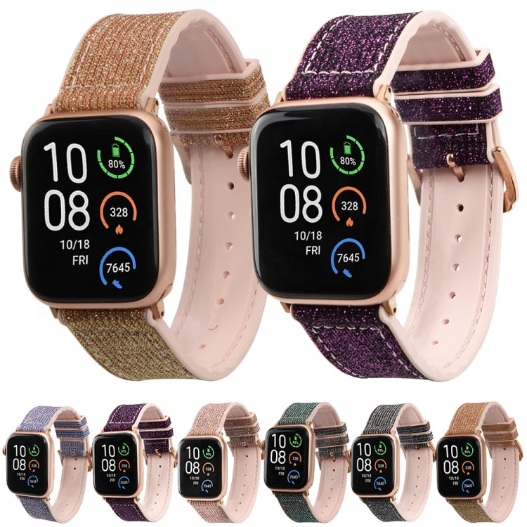 Frerndorf | Glitzer Sternenhimmel Uhrenarmband für Apple Watch Series 9&8&7 41mm / SE 3&SE 2&6&SE&5&4 40mm / 3&2&1 38mm (Schwarz)