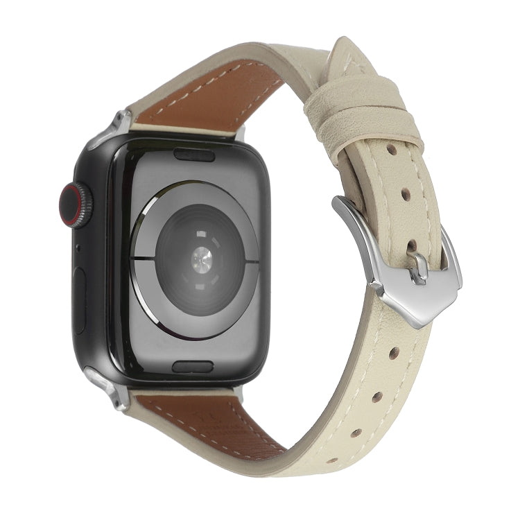 Frerndorf | Echtes Leder-Uhrenarmband für Apple Watch Series 9&8&7 41mm / SE 3&SE 2&6&SE&5&4 40mm / 3&2&1 38mm (Aprikose)