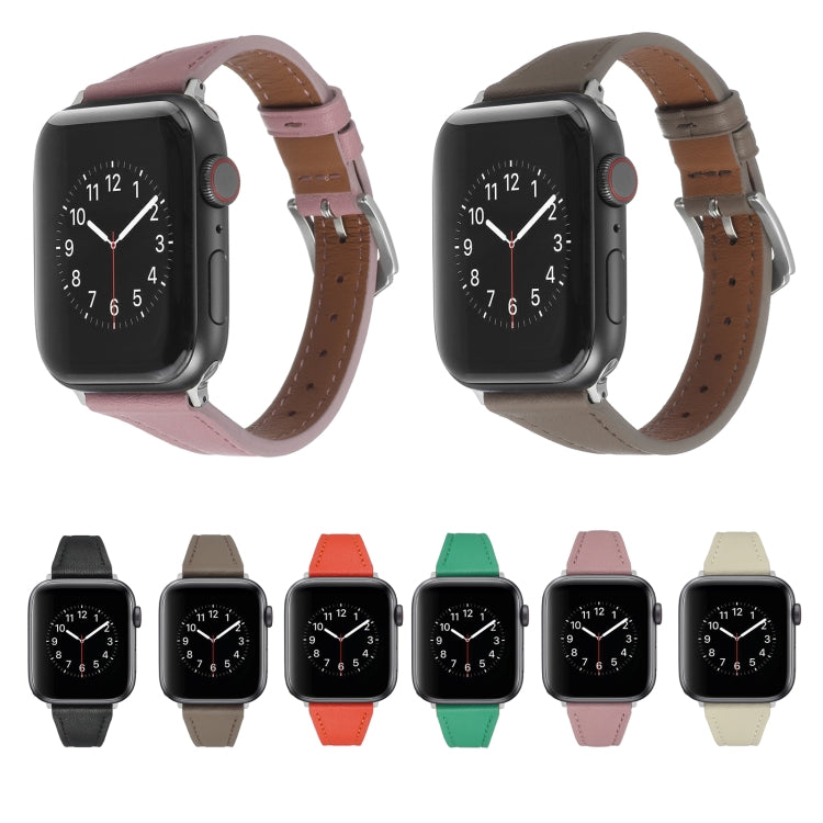 Frerndorf | Echtes Leder-Uhrenarmband für Apple Watch Series 9&8&7 41mm / SE 3&SE 2&6&SE&5&4 40mm / 3&2&1 38mm (Aprikose)