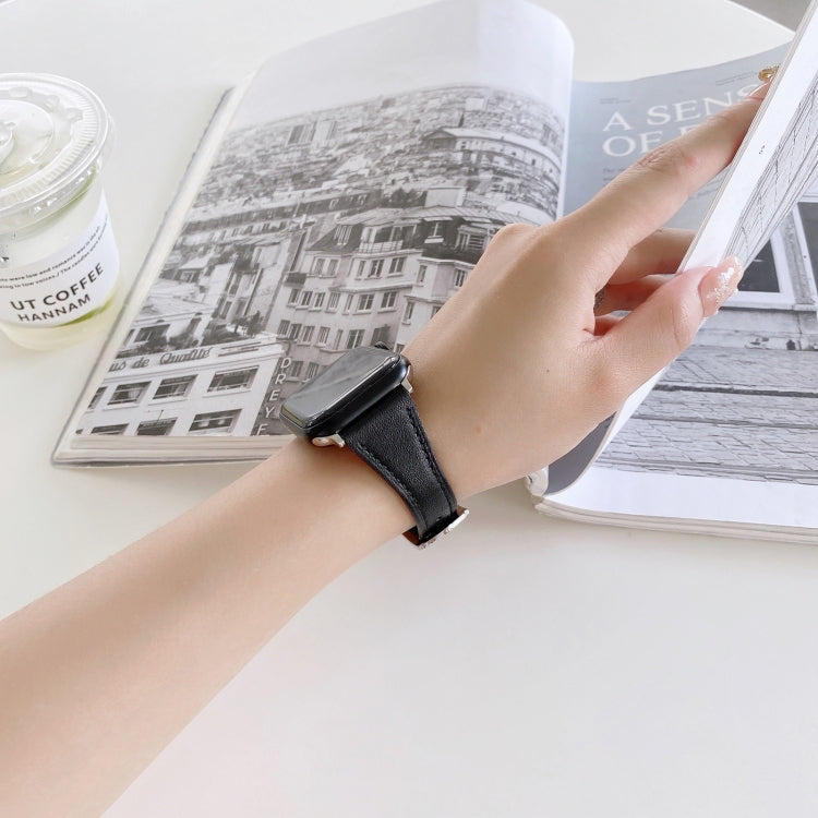 Frerndorf | Echtes Leder-Uhrenarmband für Apple Watch Series 9&8&7 41mm / SE 3&SE 2&6&SE&5&4 40mm / 3&2&1 38mm (Aprikose)