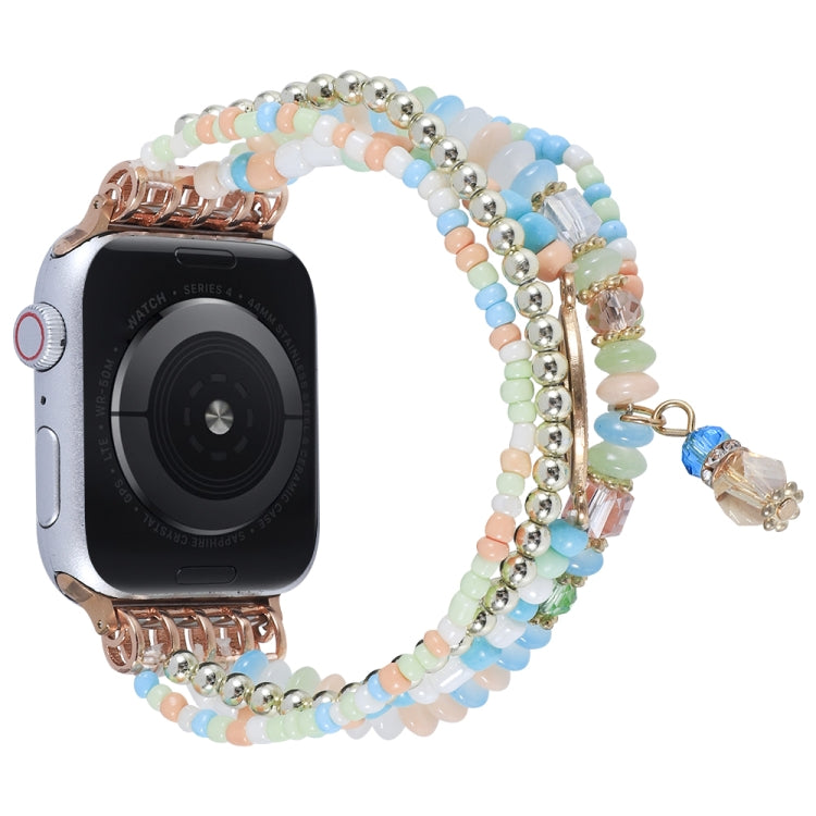 Frendorf | Augenperlenkette-Uhrenarmband für Apple Watch Series 9&8&7 41mm / SE 3&SE 2&6&SE&5&4 40mm / 3&2&1 38mm (farbig)