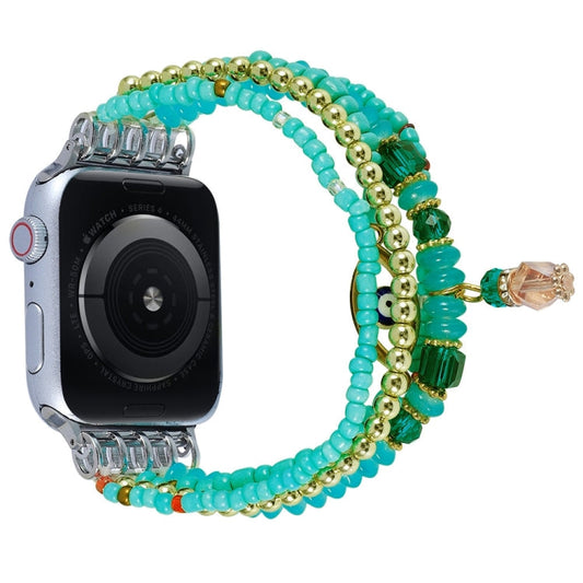 Frendorf | Augenperlenkette Uhrband für Apple Watch Series 9&8&7 41mm / SE 3&SE 2&6&SE&5&4 40mm / 3&2&1 38mm (Blau)