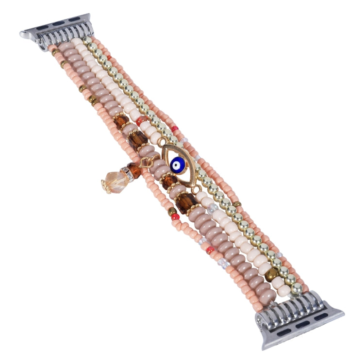 Frendorf | Augenperlenkette Uhrband für Apple Watch Series 9&8&7 41mm / SE 3&SE 2&6&SE&5&4 40mm / 3&2&1 38mm (Rosa)