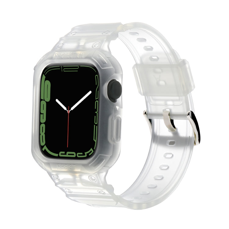 Frerndorf | Integriertes TPU-Uhrband für Apple Watch Series 9&8&7 41mm / SE 3&SE 2&6&SE&5&4 40mm / 3&2&1 38mm (Matt Transparent)