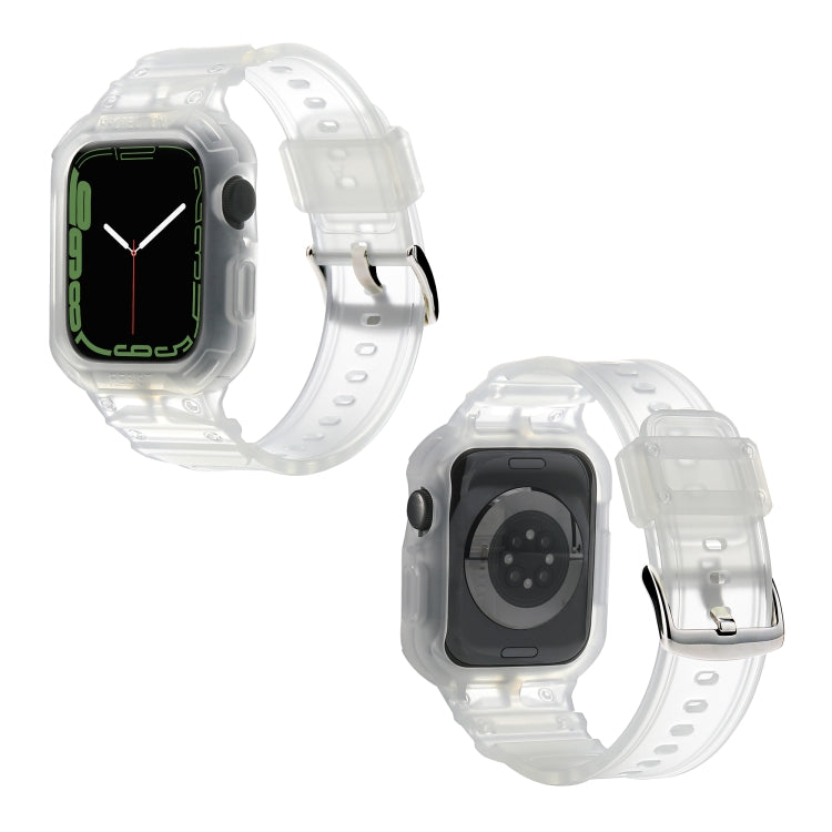 Frerndorf | Integriertes TPU-Uhrband für Apple Watch Series 9&8&7 41mm / SE 3&SE 2&6&SE&5&4 40mm / 3&2&1 38mm (Matt Transparent)