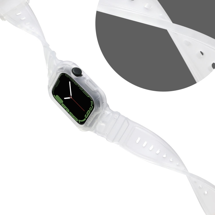 Frerndorf | Integriertes TPU-Uhrband für Apple Watch Series 9&8&7 41mm / SE 3&SE 2&6&SE&5&4 40mm / 3&2&1 38mm (Matt Transparent)