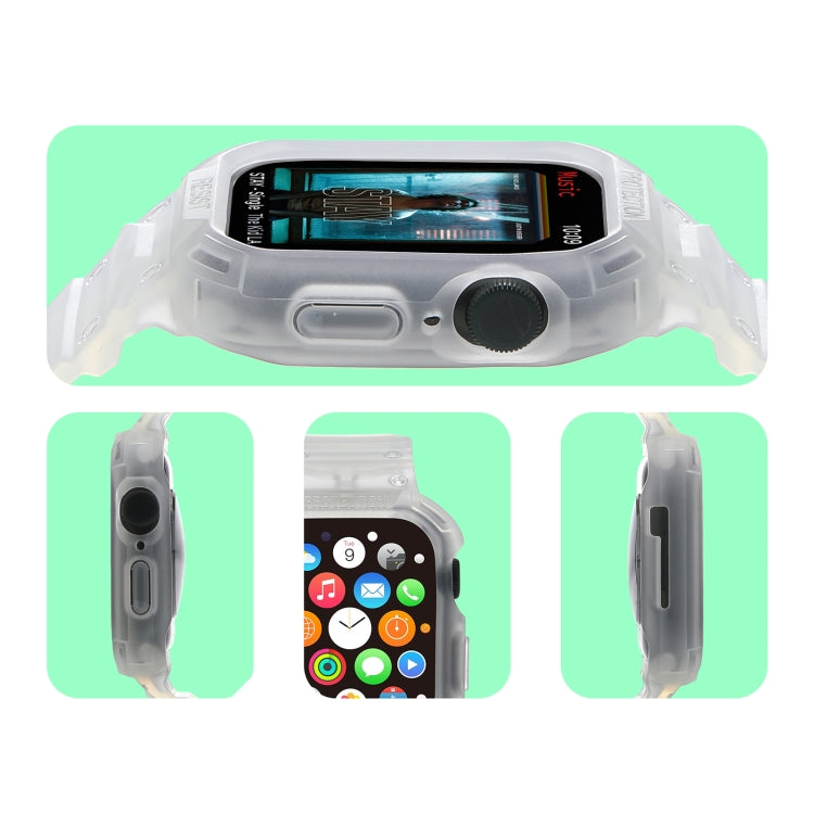 Frerndorf | Integriertes TPU-Uhrband für Apple Watch Series 9&8&7 41mm / SE 3&SE 2&6&SE&5&4 40mm / 3&2&1 38mm (Matt Transparent)