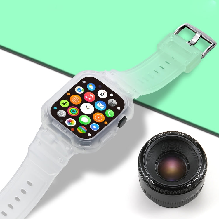 Frerndorf | Integriertes TPU-Uhrband für Apple Watch Series 9&8&7 41mm / SE 3&SE 2&6&SE&5&4 40mm / 3&2&1 38mm (Matt Transparent)