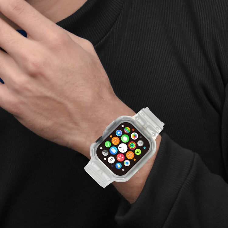 Frerndorf | Integriertes TPU-Uhrband für Apple Watch Series 9&8&7 41mm / SE 3&SE 2&6&SE&5&4 40mm / 3&2&1 38mm (Matt Transparent)