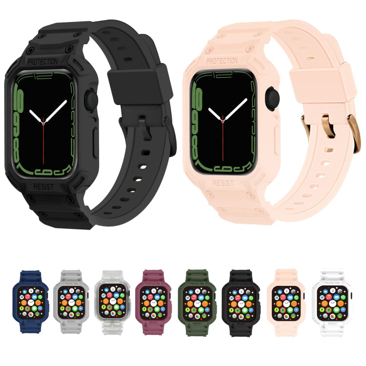 Frerndorf | Integriertes TPU-Uhrband für Apple Watch Series 9&8&7 41mm / SE 3&SE 2&6&SE&5&4 40mm / 3&2&1 38mm (Matt Transparent)