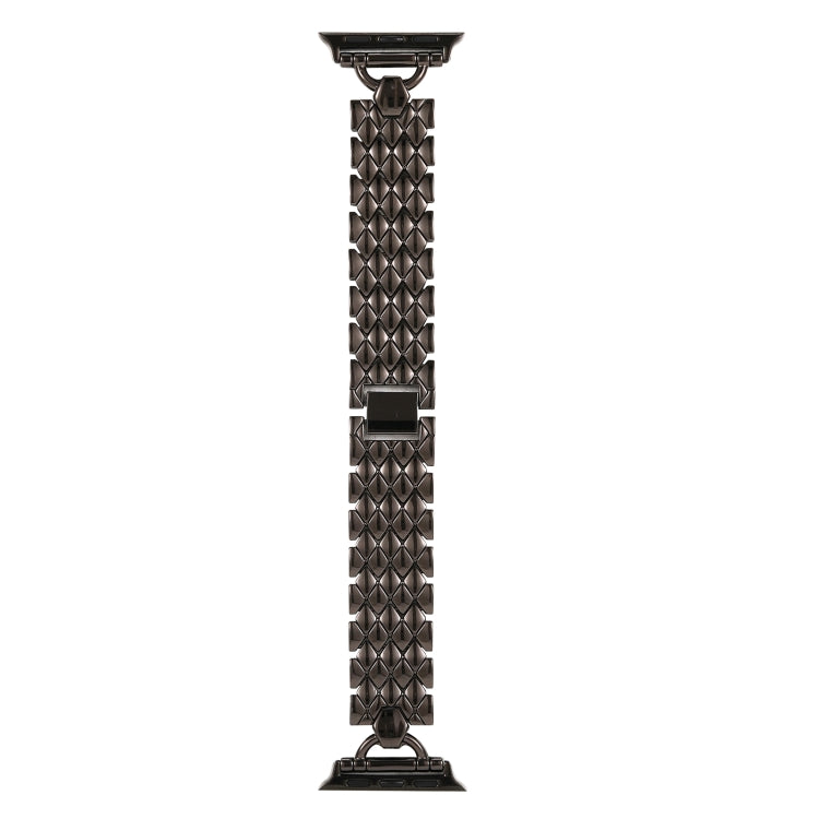 Frendorf | D-förmiges Rauten-Metall-Uhrenarmband für Apple Watch Series 9&8&7 41mm / SE 3&SE 2&6&SE&5&4 40mm / 3&2&1 38mm (Schwarz)