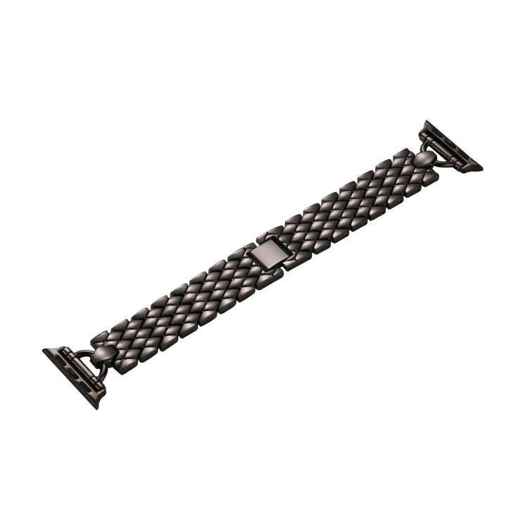 Frendorf | D-förmiges Rauten-Metall-Uhrenarmband für Apple Watch Series 9&8&7 41mm / SE 3&SE 2&6&SE&5&4 40mm / 3&2&1 38mm (Schwarz)