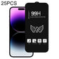 Frendorf | Für iPhone 14 Pro 25 Stück Hoch Aluminium Große Bogen Vollbild Gehärtetes Glas Film