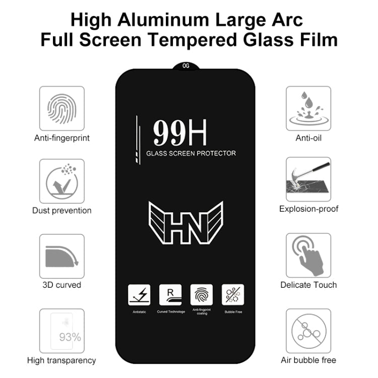 Frendorf | Für iPhone 14 Pro 25 Stück Hoch Aluminium Große Bogen Vollbild Gehärtetes Glas Film