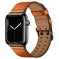 Frendorf | Doppelte Schnallen Lederarmband für Apple Watch Series 9&8&7 41mm / SE 3&SE 2&6&SE&5&4 40mm / 3&2&1 38mm (Braun Schwarz Schnalle)