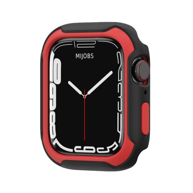Frendorf | Abnehmbare Zweifarbige Uhrengehäuse Für Apple Watch Series 9 / 8 / 7 41mm / 6&SE&5&4 40mm (Schwarz Rot)