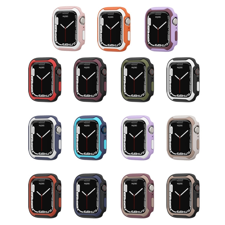 Frendorf | Abnehmbare Zweifarbige Uhrengehäuse Für Apple Watch Series 9 / 8 / 7 41mm / 6&SE&5&4 40mm (Schwarz Rot)