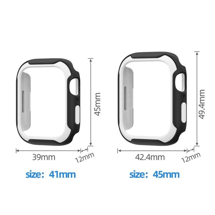 Frendorf | Abnehmbare Zweifarbige Uhrengehäuse Für Apple Watch Series 9 / 8 / 7 41mm / 6&SE&5&4 40mm (Schwarz Rot)