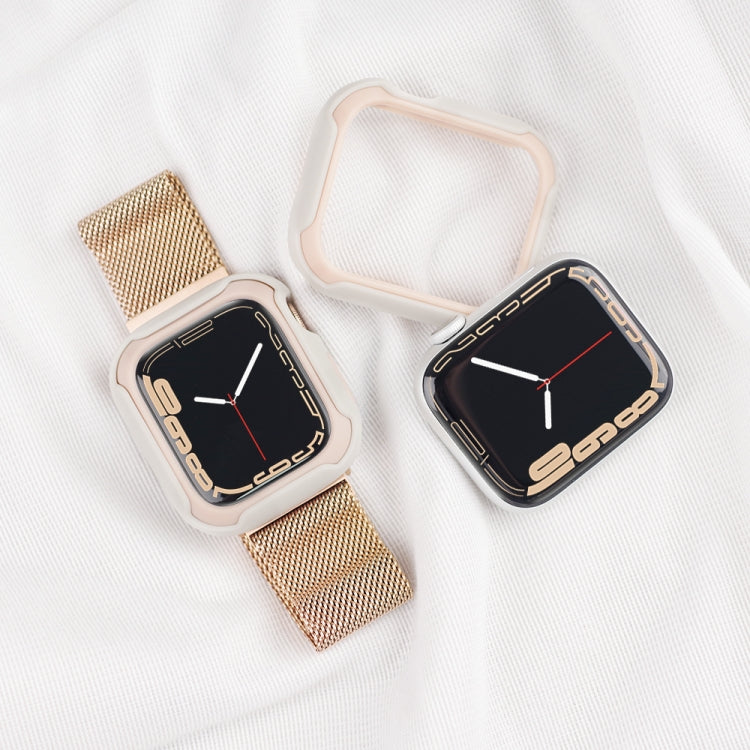 Frendorf | Abnehmbares Zwei-Farben-Uhrengehäuse für Apple Watch Series 9 / 8 / 7 41mm / 6&SE&5&4 40mm (Schwarz Mitternachtsblau)
