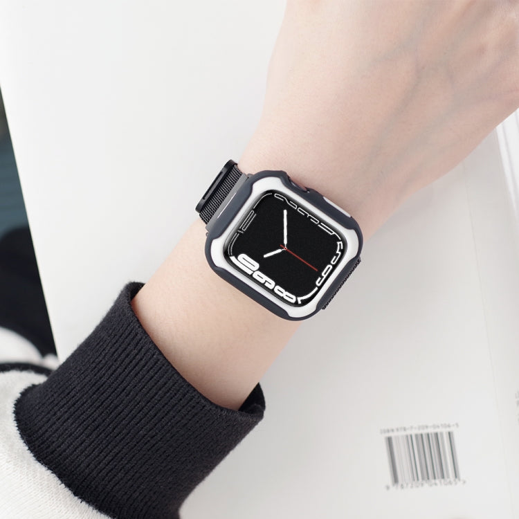 Frendorf | Abnehmbare Zweifarbige Uhrengehäuse Für Apple Watch Series 9 / 8 / 7 41mm / 6&SE&5&4 40mm (Schwarz Rot)